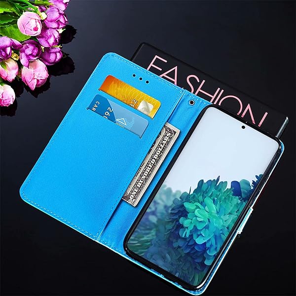 TTNAO Compatible with Samsung Galaxy S21 5G CaseFlip Leather Wallet pattern Shockproof Soft Card Slot PU Stand Function Bumper Cover1Screen Protector CrossBig eyed Monster