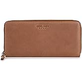 BERLINER BAGS Vintage Genuine Leather Wallet Palma, RFID Blocking Credit Card Holder, Slim Womens Wallet, Zip Around Wallet for 14 Cards, Bills, Coins, ID Window - Brown