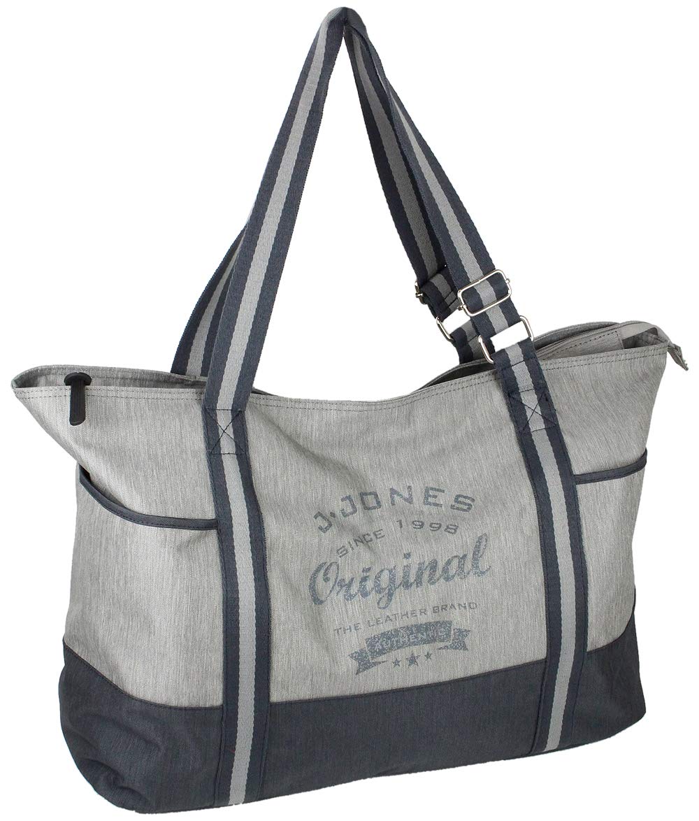 J.Jones XXL Leisure Bag, Women's Sports & Shopping Tote, Gray