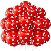 SULALABOO 60PCS Red Polka Dot Balloons 12 Inch Latex Helium Round Party Balloons Kit for Birthday Party Decorations