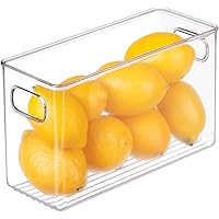 iDesign BPA-Free Plastic Pantry and Kitchen Storage, Freezer and Fridge Organizer Bin with Easy Grip Handles – 10” x 4” x 6”,