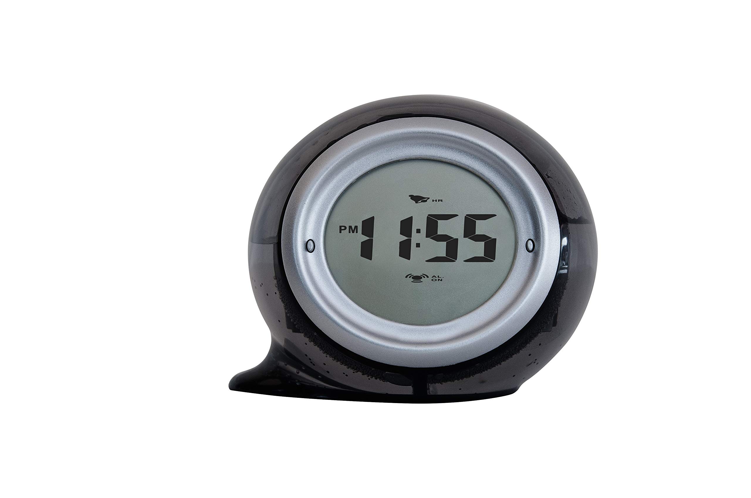 FACKELMANN 63600 Tecno Water Operated Table Alarm Function, Environmentally Friendly Digital Clock (Colour: Grey), Quantity: 1 Item, Plastic