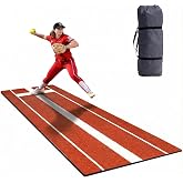 GYSLAKS 2026 New Softball Pitching Mat - Pro Anti-Slip TPR-Rubber Bottom, Inlaid 24x6 inch Pitching Rubber, Anti-Fading Eco-Friendly Turf, Included Portable Storage Bag, Indoor and Outdoor Training