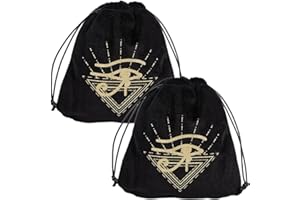 CREATCABIN 2Pcs Tarot Bags Velvet Tarot Card Storage Bag Pouches Holder Eye of Horus Set Rune with Drawstrings Large Packing 