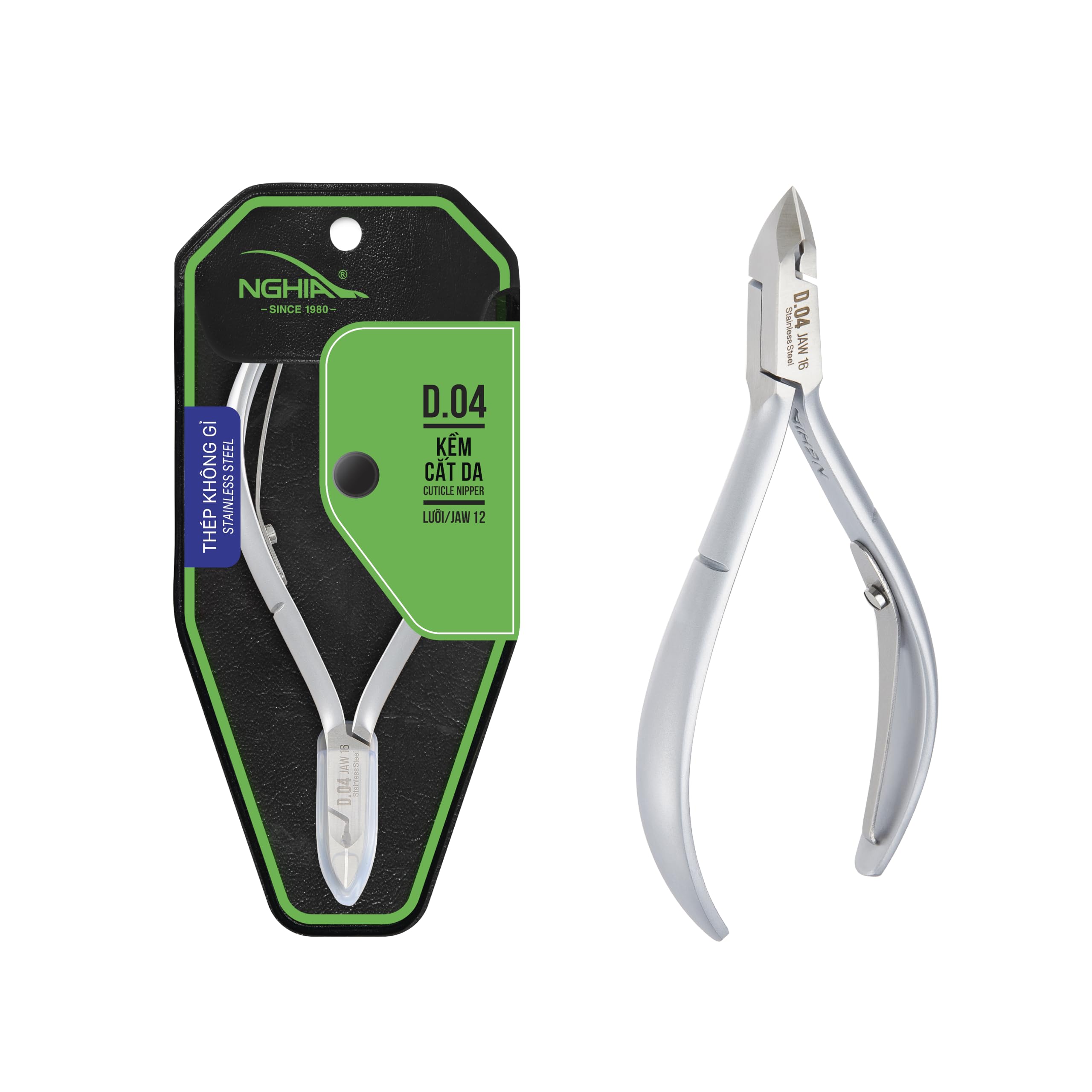 Photo 1 of NGHIA Cuticle Nipper - D-04 JAW 14 | Stainless Steel | Durable and Sharp | Ergonomic Design | Grey Plated | Ideal for Salons and Home Use