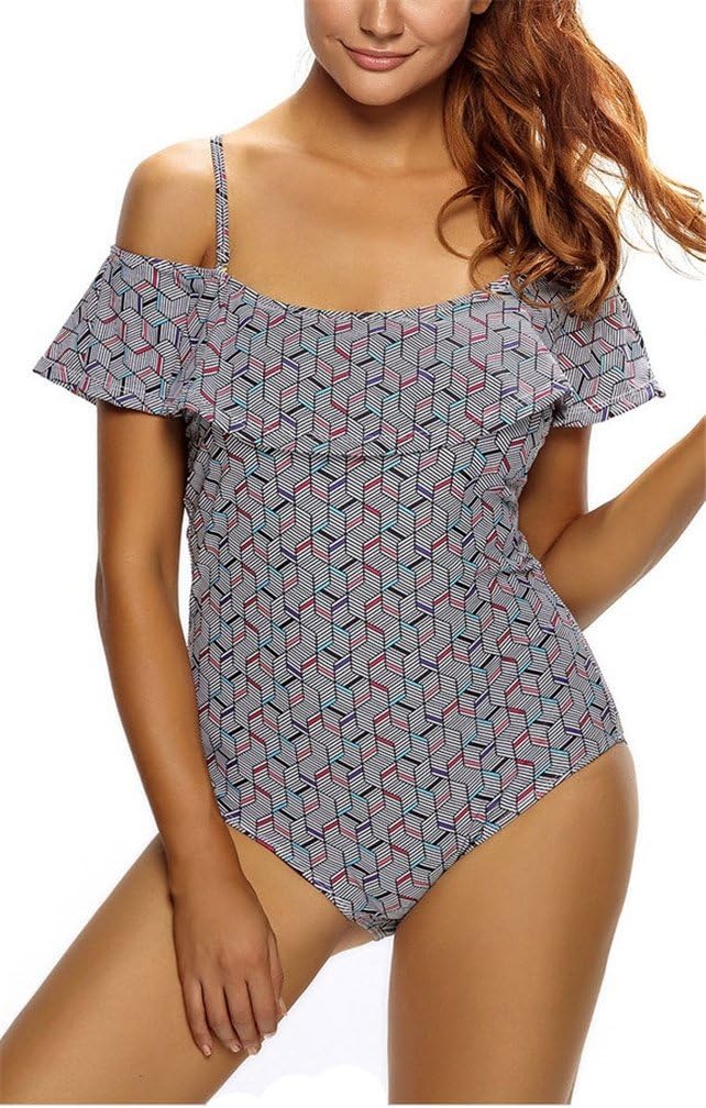 LazLake Womens Ruffle Off The Shoulder Swimsuit One Piece Bathing Suit Swimwear Bikini