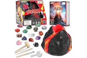 EARTH'SCODE Volcano Gemstone Dig Kit, Science STEM Educational Toys Gifts for Kids Age 6-12