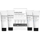 MARLOWE. Travel Essentials Kit, No. 103 Body Wash, No. 002 Body Lotion, No. 122 Facial Scrub & No. 123 Facial Moisturizer, Hydrating, Exfoliating & Nourishing Skin Care Set for All Skin Types