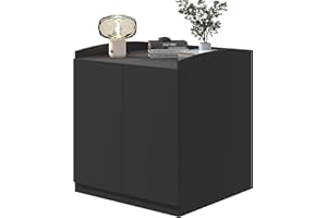 amunrbrek Extra Large Litter Box Enclosure with Cat Scratch Mat - Designed for Self-Cleaning and XXL Litter Boxes (Black)