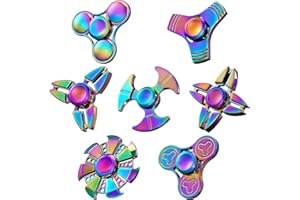 SCIONE Metal Fidget Spinner for Kid Adult, Sensory Hand Fidget Toy 7 Pack-Anxiety Toys Stress Relief Reducer-Party Favors, Gifts for Kids Birthday, Goodie Bag Stuffers, Classroom Prizes