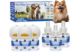 Tailwagpet Dog Calming Pheromones Diffuser Kit - 180 DaySupply (9 Pack: 3 Plug-ins + 6x48mL Refills)-Anxiety, Barking, Aggres