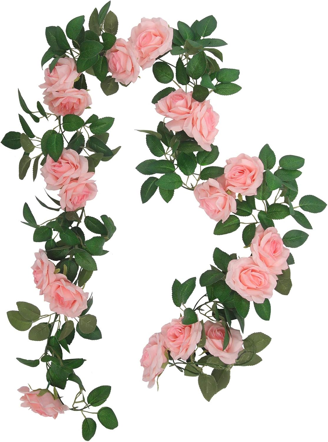 SHACOS 3pcs Artficial Flower Garland 3 Strand Fake Rose Garland Artficial Flowers Hanging Rose Vine for Wedding Garden Party Home Pink