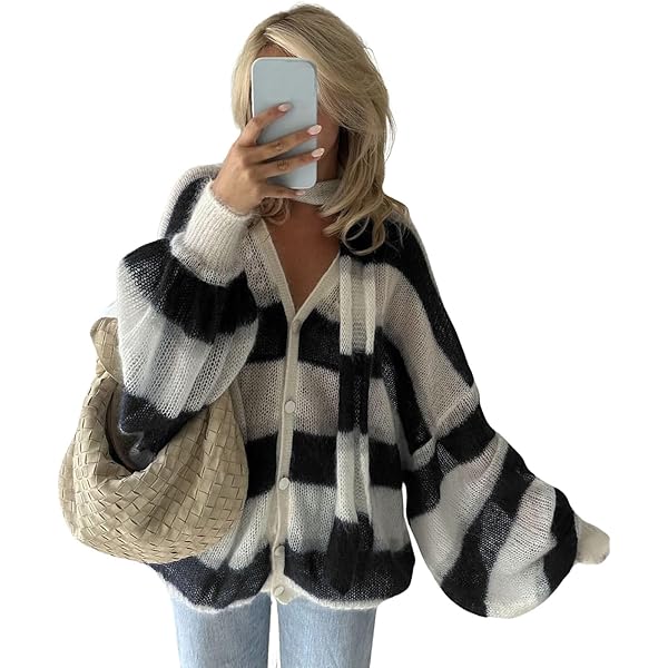 トップス TELFAR Cardigan Two-tone cardigan black / gray For Women | Sandro Paris