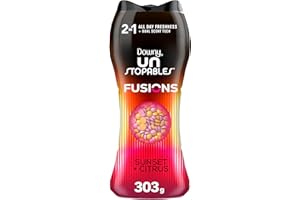 Unstopables Fusions In-Wash Laundry Scent Booster Beads, Sunset & Citrus Scent, 303g, 2-in-1 All Day Freshness + Dual Scent T