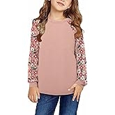 Yoklass Girls Long Sleeve Shirts Kids Lace Casual Cute Crew Neck Top Sizes 5-14 Years
