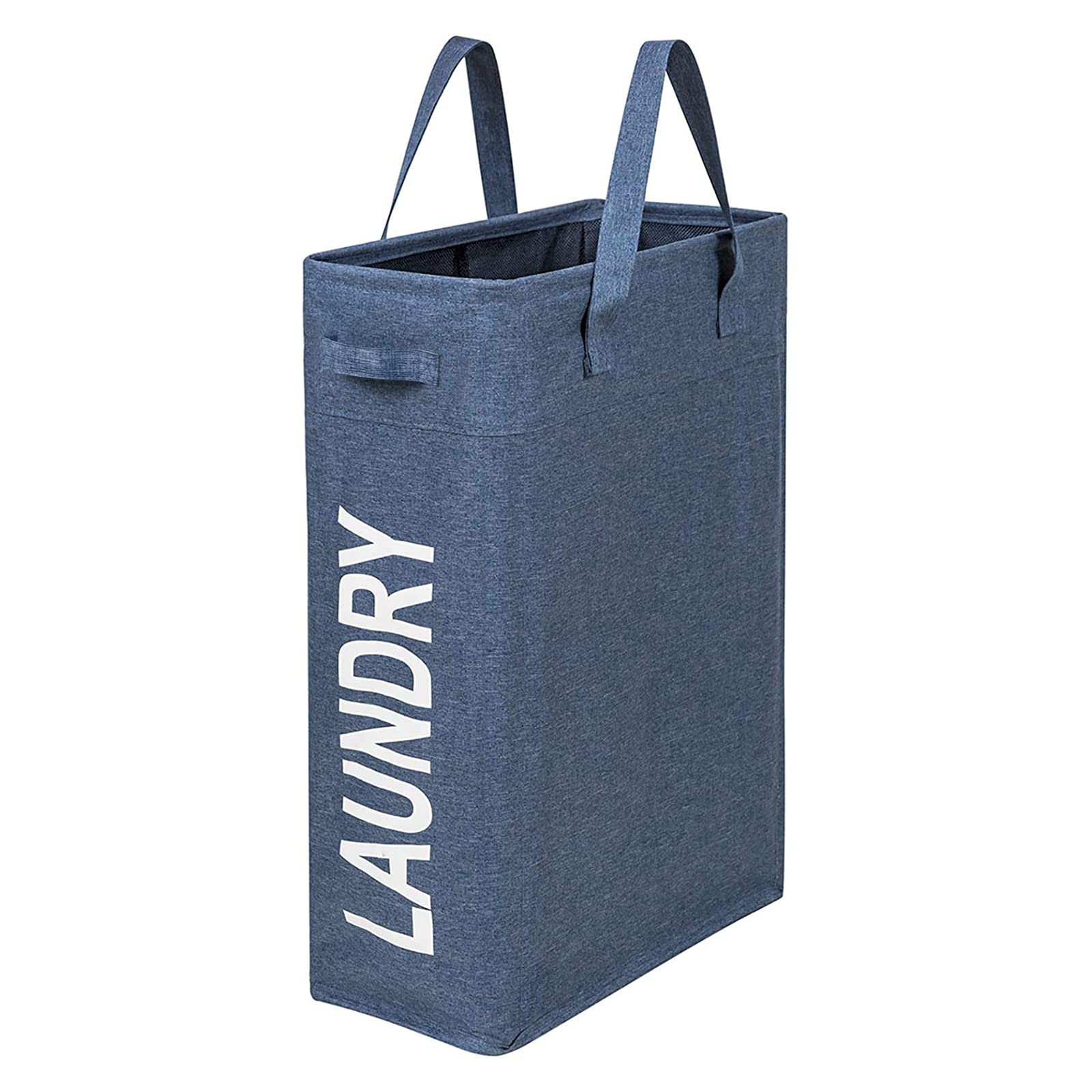 ZERO JET LAG 45L Collapsible Slim Laundry Basket with Handles - Denim Blue