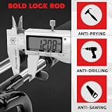 Tevlaphee Steering Wheel Lock Twin Bar with 3 Keys, High Visibility Black view 4