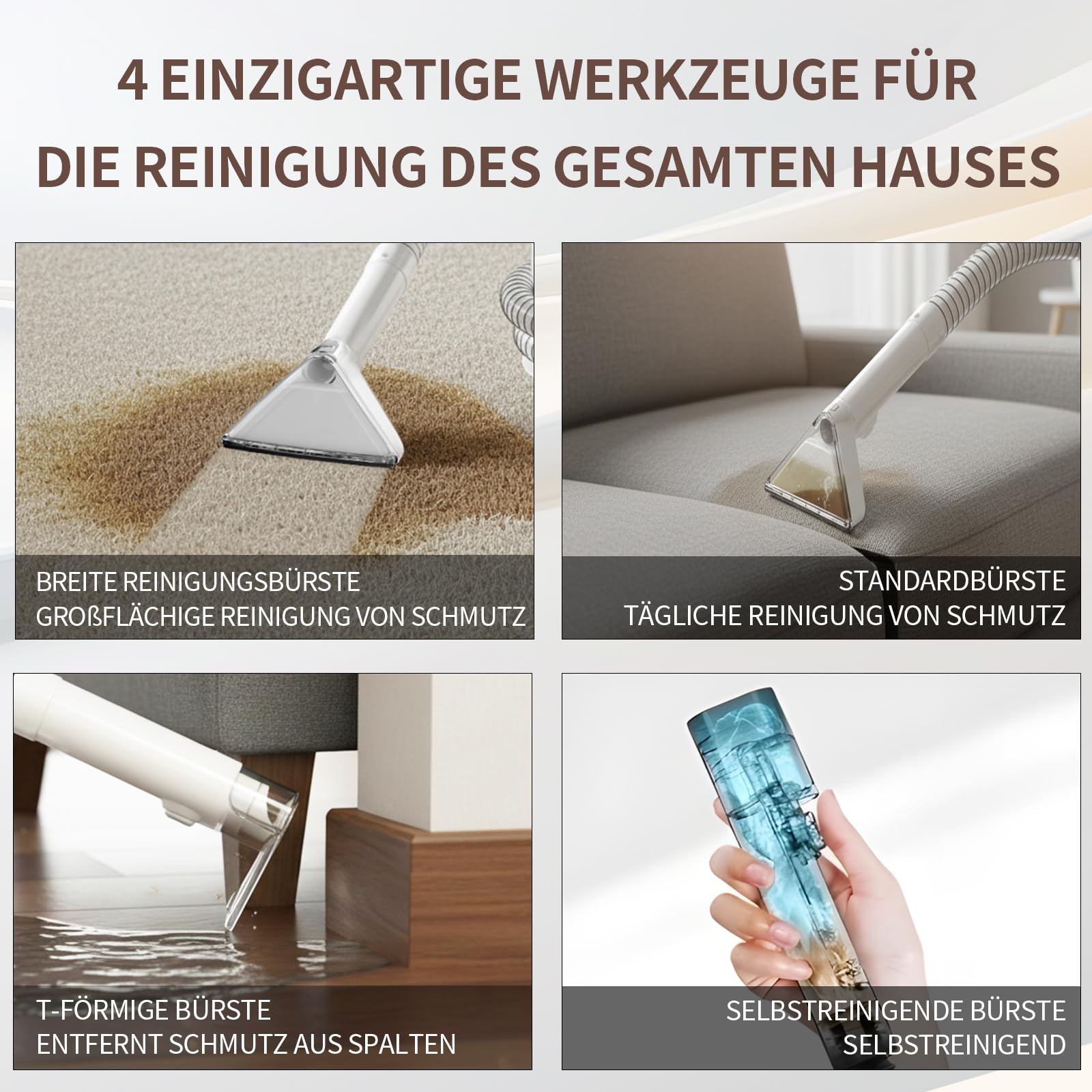PUREBEAR Waschsauger Polsterreiniger Gerät, 500W Nasssauger 7