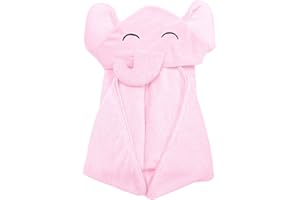 YOYOO Premium Baby Bath Towel – Viscose Derived from Bamboo, Baby Hooded Towels - Newborn Essential Cute Pink Little Elephant -Perfect Baby Registry Gifts for Boy Girl