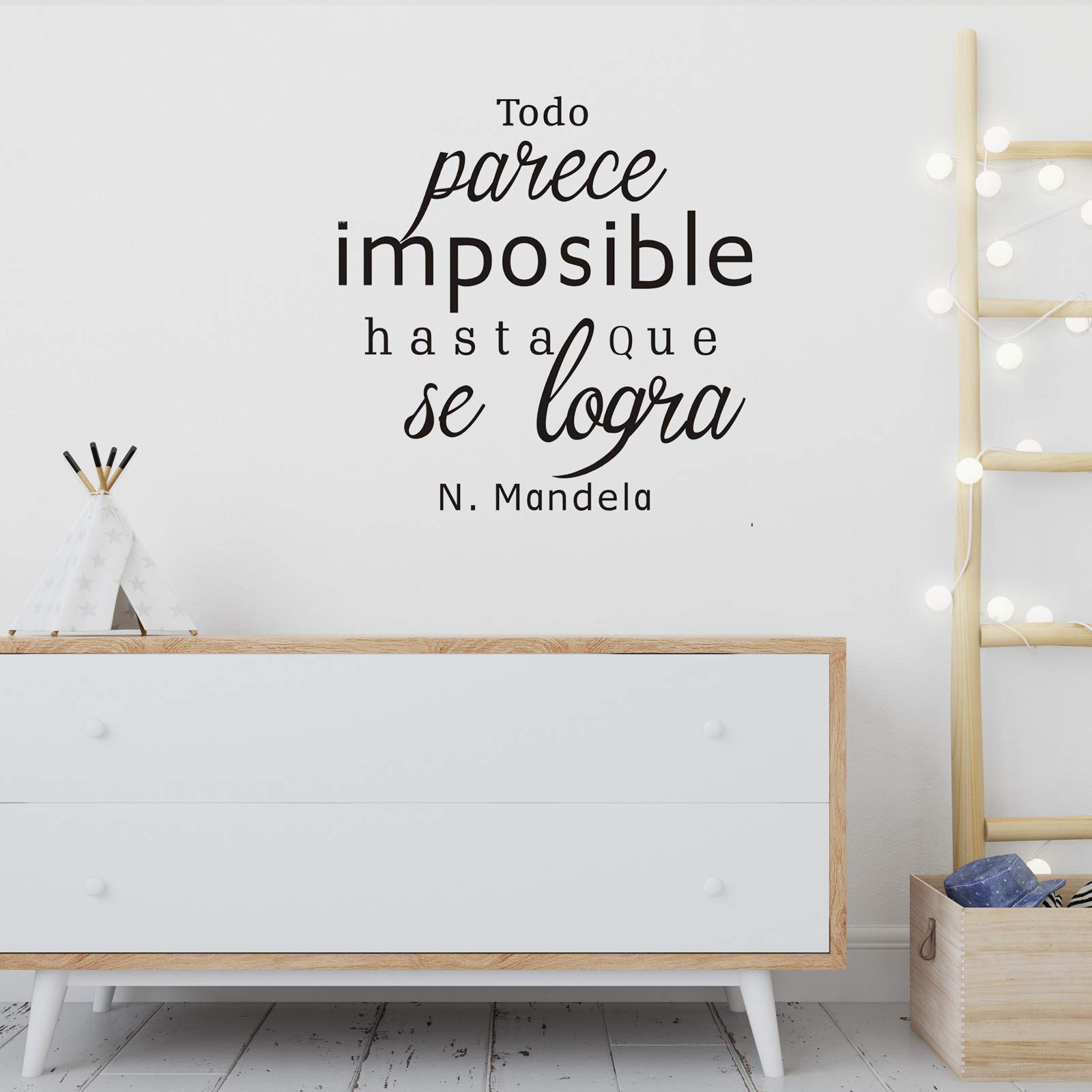 Wall Sticker wall Decor Everything Seems Impossible Until it is Achieved. Decorative Vinyl is Spanish. Homeroom Decoration Decorative Sticker Office Shop Room.