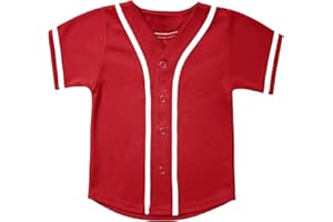 babyhealthy Kids Baseball Jersey Button Down Hip Hop Personalized Sport T Shirts Tops for Boys Girls