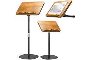 NAMON 2-in-1 Dual-Use Music Stand & Tabletop Stand, Heavy Duty Solid Wooden Music Stand for Sheet Music, Adjustable Height & Angle, With Page Paper Clip, Ideal for Violin Guitar Piano Players