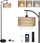 Rayofly Arc Floor Lamp with Dimmable LED Bulb Remote Dimmer Tall Black