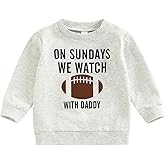 Lamuusaa Toddler Kid Baby Girl Boy On Sunday We Watch Football with Mommy/Daddy Sweatshirt Oversized Sweater Fall Clothes