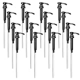 Set of 16 Black Coffee Syrup Pumps - 12.4 Inches