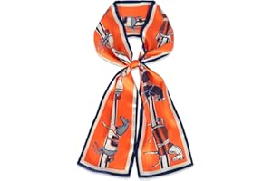 EXTREE Satin Scarf Mulberry Silk Printed Head Wrap Hair Band 7"" x 59""