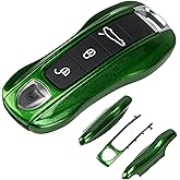 AeroBon 3-Piece Painted Key Fob Cover Compatible with Porsche Key Shell, Key Fob Shell Replacement (MK2, Mamba Green)