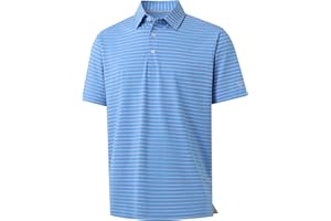 M MAELREG Boys' Polo Shirt Striped Short Sleeve Moisture Wicking Performance Stretch Active Casual Collared Kids Golf Shirt
