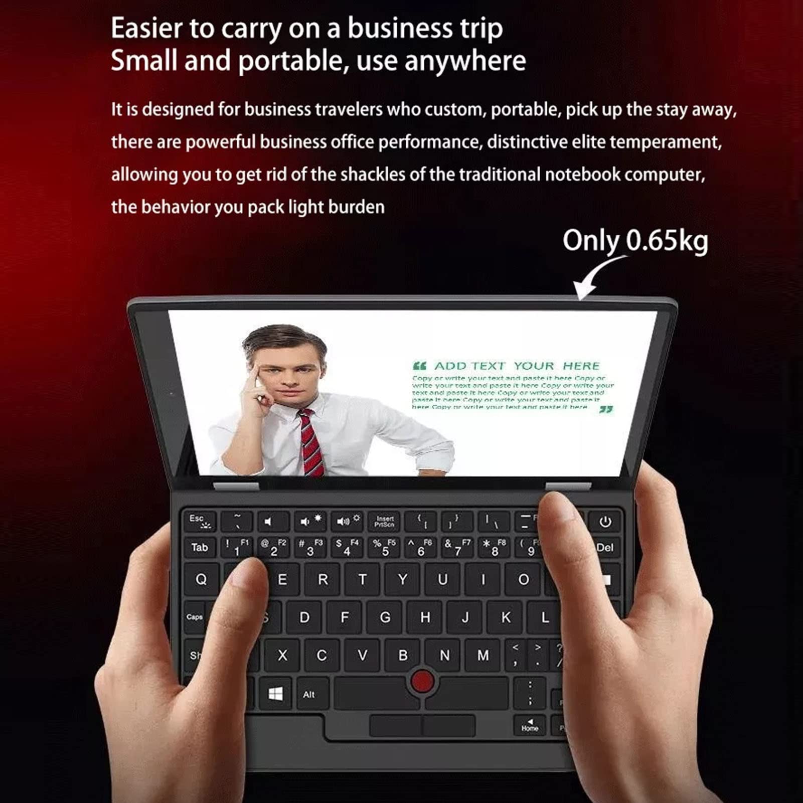 Mini Portable Laptop | Mini Computer Notebook with 7 Inch | 12GB & J4105 CPU | 2.4G/5G Band | Full Size Keyboard | Support 10, 11 (12G+128G)