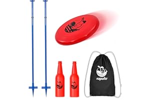 ropoda Outdoor Games -Upgraded Flying Disc Game Set with Thicker Pole, Portable Disc Toss Game for Lawn and Beach with Reinfo