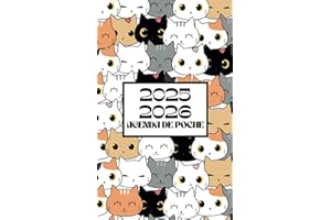 Agenda de Poche 2025-2026 Pour Amoureux des Chats: Planificateur Mensuel sur 2 Ans 1 Mois sur 2 Pages | Organiseur Personnel 