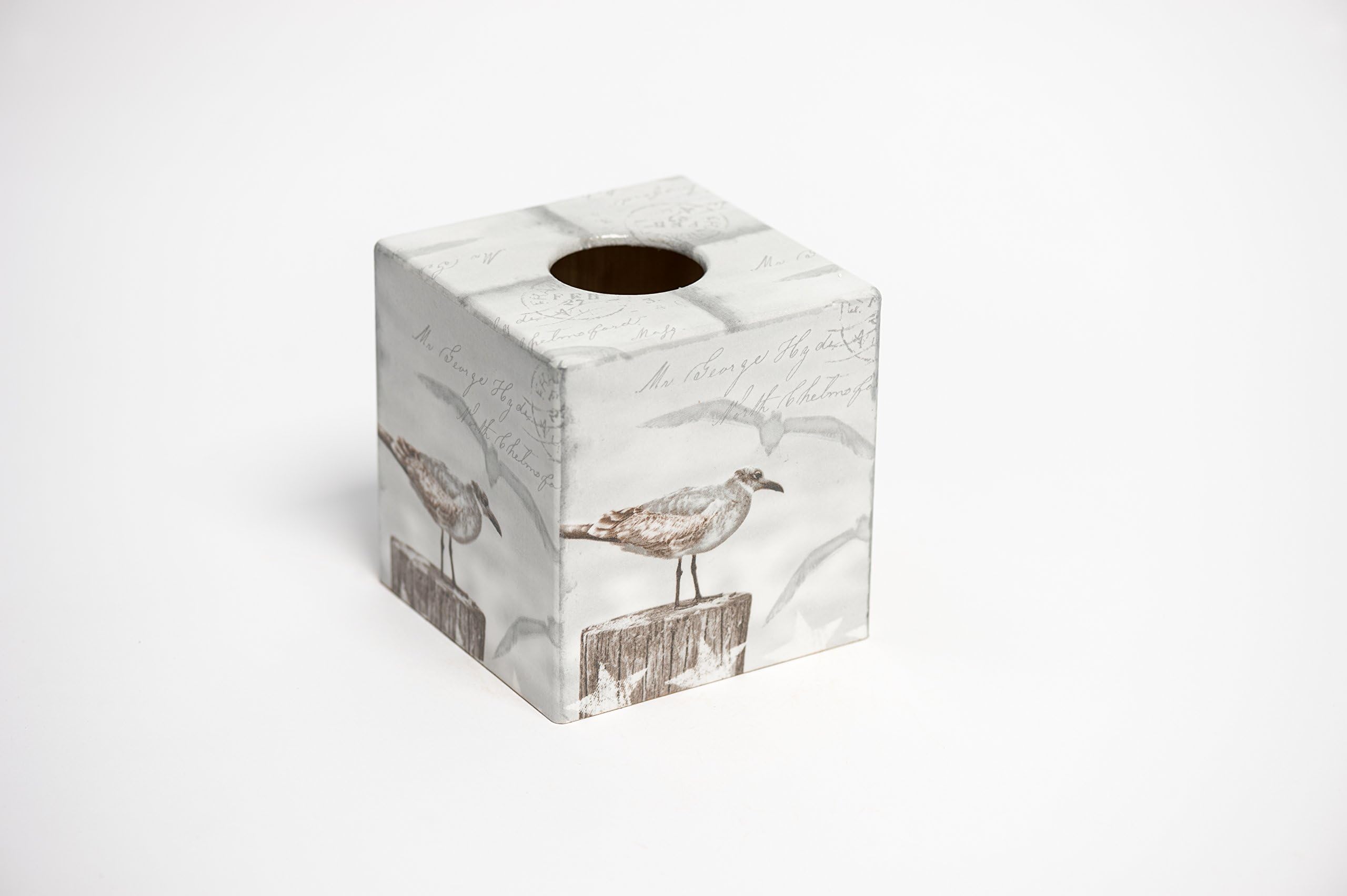crackpots Tissue Box Cover Nautical Seagull wooden handmade uk