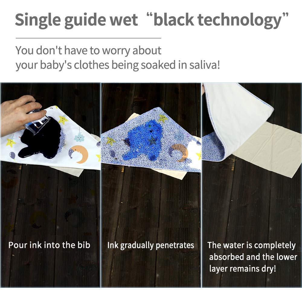 Bandana Drool Bib-Organic Cotton Baby Teething Bib for Boys&Girls, Soft and Super Absorbent, 4 Pack