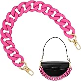 Framendino, Cute Acrylic Purse Strap Bag Chain Handle Strap Replacement for Handbag Cross Body Shoulder Bag 18 inch Pink