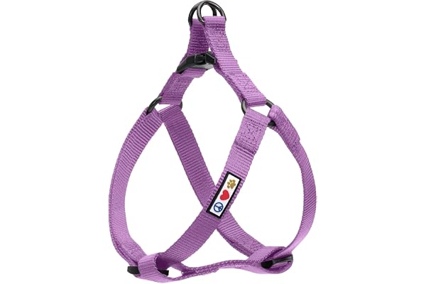 Pawtitas Solid Step-in Dog Harness – Adjustable No-Pull Vest for Puppies to Seniors, Safe & Comfortable S Orchid