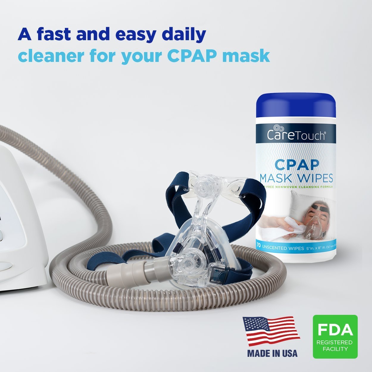 CPAP Cleaning Mask Wipes Unscented, Lint Free 70 Wipes Pack of 2140