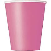 Premium Hot Pink Paper Cups - 9 oz (Pack of 14) - Elegant & Eco-Friendly Party Drinkware - Perfect for Birthdays, Showers, & Special Celebrations