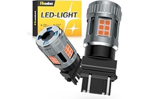 Hncelrat 3157 LED Turn Signal Bulb, 600% Super Bright 3156 LED Bulb Amber CANBUS Error Free Anti Hyper Flash 3457na 3057 Front Rear Blinker Turn Signal Light, 2 Pack