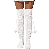 YELAIVP Women's Thigh High Socks - Extra Long Cable Knit Over the Knee Socks and Leg Warmers