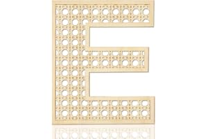 FOCAL20 Wooden Rattan Letters for Wall Decor Rustic Wooden Letters 12 Inch Wood Letter Rattan Wall Decor for Wedding Nursery Sign Baby Shower Newborn Birthday Gift Boho Bedroom Decoration (E)