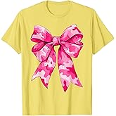 Girl Cute Pink Camo Color Coquette Bow Camouflage T-Shirt
