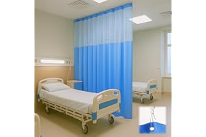 Chapou 108" W x 96" L/ 9x8FT Inherent Flame Retardant Hospital Curtain Room Divider, Grommet Flame Resistant Cubicle Curtains Medical Privacy Curtain for Hospital, Medical Clinic, Lab, School, Blue