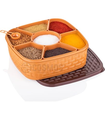 Wadayu 8-Grid Condiment Box Set With Lids & Spoons - 2 Pack, Spice Storage Container - View #3