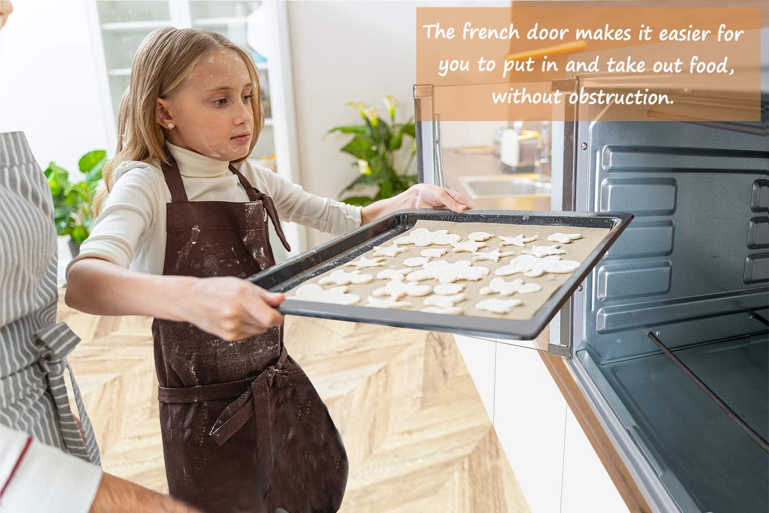 Luby Large Toaster Oven Countertop French Door Designed, 18 Slices, 14'' pizza, 20lb Turkey, Silver: Kitchen & Dining