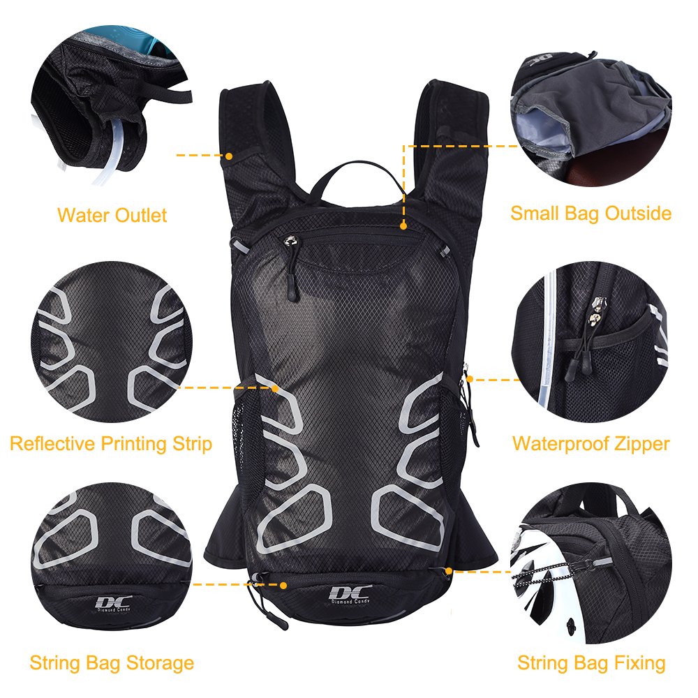 Cycling Hydration Backpack 12 litres - Lightweight Hiking Rucksack Breathable Bike Backpack Great for Men & Women Outdoor Sports, Small Backpacks for Fitness Running Biking Skiing Trekking Travelling