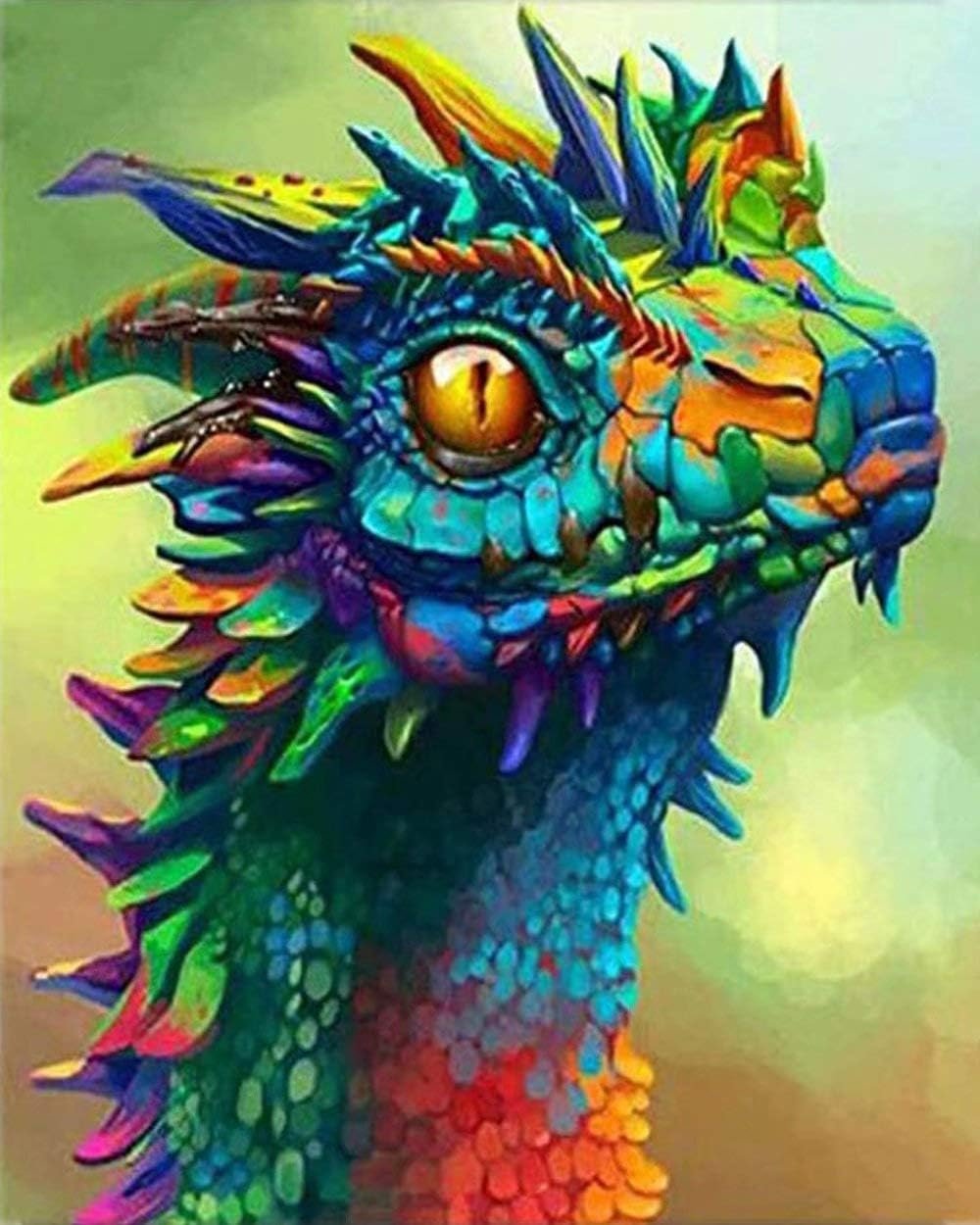 Adult Paint by Number Kits on Canvas 13x17 Inch DIY Acrylic Painting Kit for Kids & Adults Beginner - Colorful Dragon